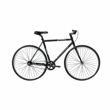 MICARGI 57 cm Hi-Ten Steel & Aluminum Frame Fixed Gear Road Bicycle; Black RD-269-53-BK